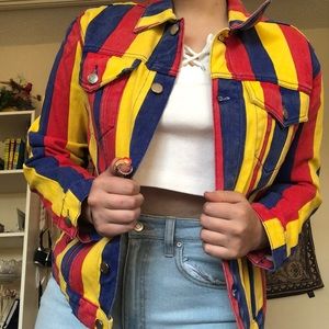 minga london striped denim jacket